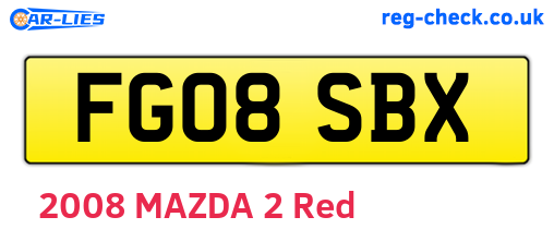 FG08SBX are the vehicle registration plates.