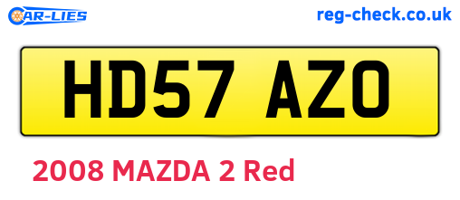 HD57AZO are the vehicle registration plates.