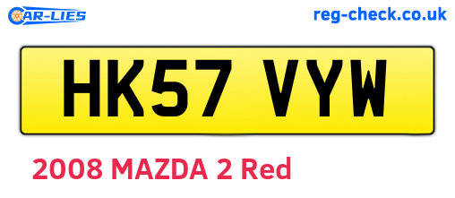 HK57VYW are the vehicle registration plates.