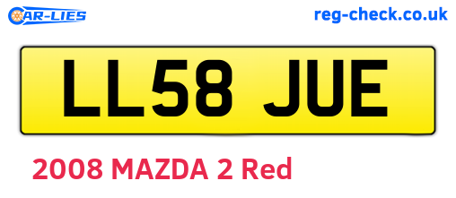 LL58JUE are the vehicle registration plates.