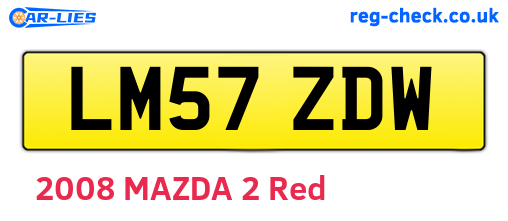 LM57ZDW are the vehicle registration plates.