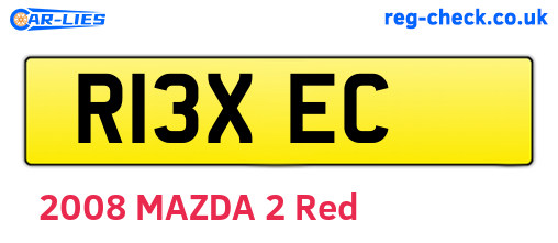R13XEC are the vehicle registration plates.