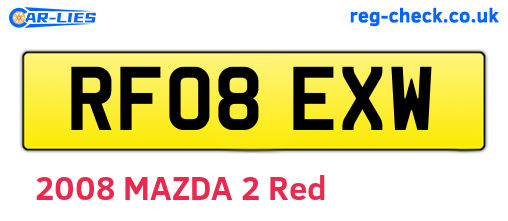 RF08EXW are the vehicle registration plates.