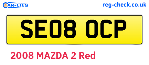 SE08OCP are the vehicle registration plates.
