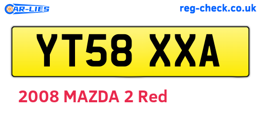 YT58XXA are the vehicle registration plates.