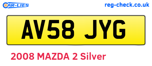 AV58JYG are the vehicle registration plates.