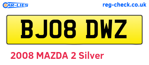 BJ08DWZ are the vehicle registration plates.