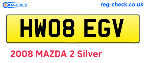 HW08EGV are the vehicle registration plates.