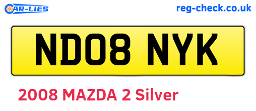 ND08NYK are the vehicle registration plates.