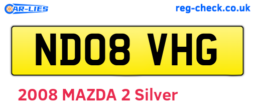 ND08VHG are the vehicle registration plates.