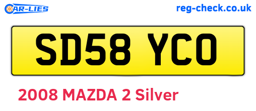 SD58YCO are the vehicle registration plates.