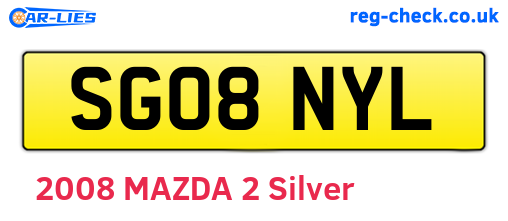 SG08NYL are the vehicle registration plates.