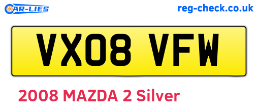 VX08VFW are the vehicle registration plates.