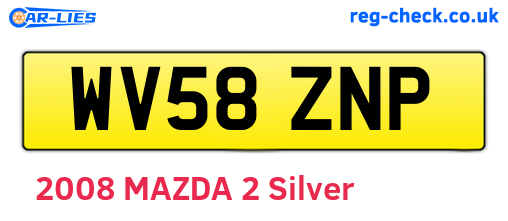 WV58ZNP are the vehicle registration plates.