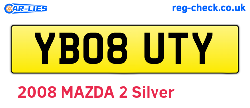 YB08UTY are the vehicle registration plates.