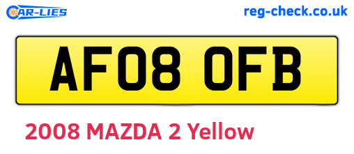 AF08OFB are the vehicle registration plates.