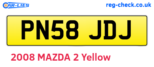 PN58JDJ are the vehicle registration plates.