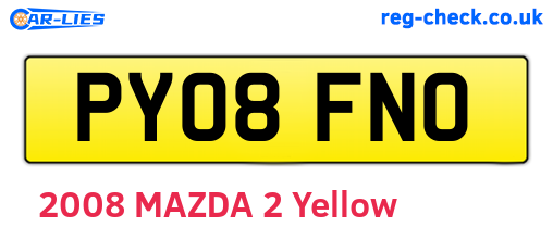 PY08FNO are the vehicle registration plates.