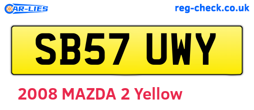 SB57UWY are the vehicle registration plates.