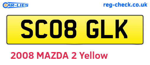SC08GLK are the vehicle registration plates.