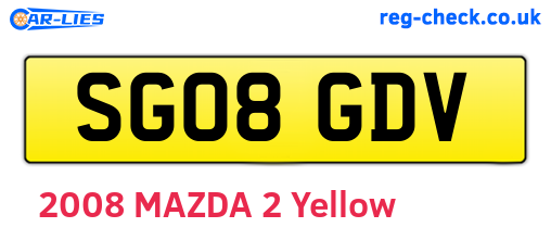 SG08GDV are the vehicle registration plates.