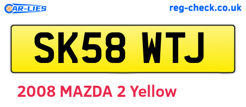 SK58WTJ are the vehicle registration plates.