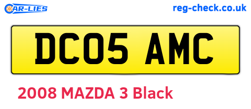 DC05AMC are the vehicle registration plates.