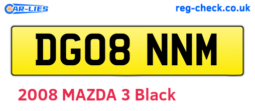 DG08NNM are the vehicle registration plates.