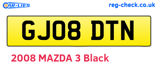 GJ08DTN are the vehicle registration plates.
