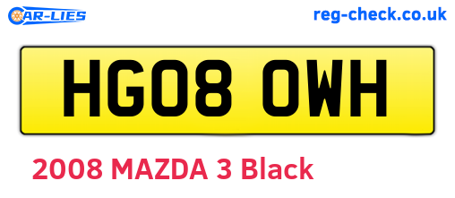 HG08OWH are the vehicle registration plates.