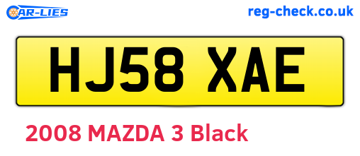 HJ58XAE are the vehicle registration plates.