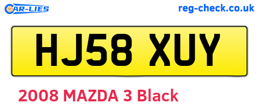 HJ58XUY are the vehicle registration plates.