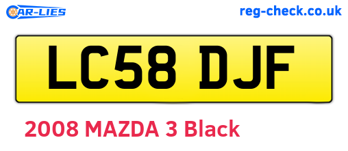 LC58DJF are the vehicle registration plates.