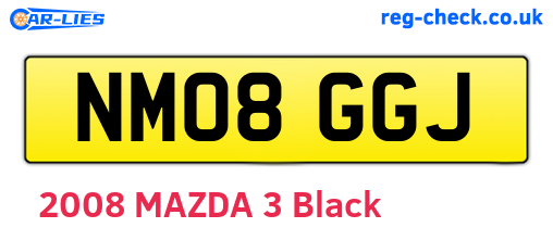 NM08GGJ are the vehicle registration plates.