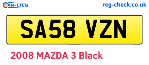 SA58VZN are the vehicle registration plates.