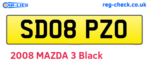SD08PZO are the vehicle registration plates.