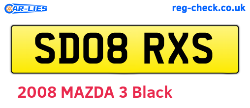 SD08RXS are the vehicle registration plates.