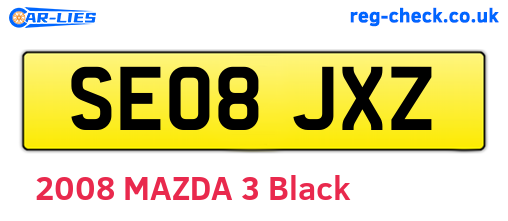 SE08JXZ are the vehicle registration plates.