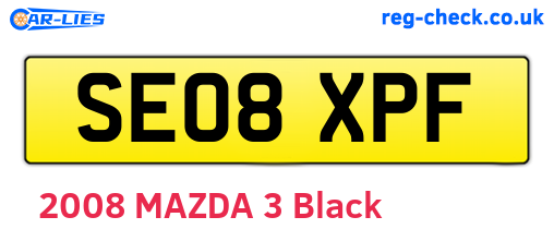 SE08XPF are the vehicle registration plates.