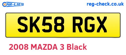 SK58RGX are the vehicle registration plates.