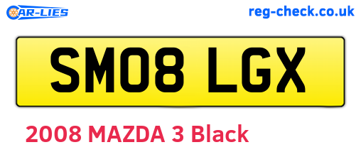 SM08LGX are the vehicle registration plates.