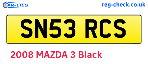 SN53RCS are the vehicle registration plates.
