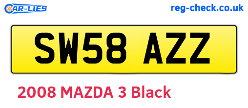 SW58AZZ are the vehicle registration plates.