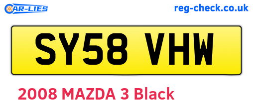 SY58VHW are the vehicle registration plates.
