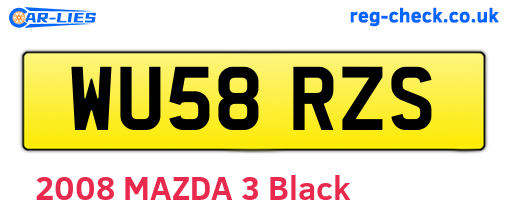 WU58RZS are the vehicle registration plates.