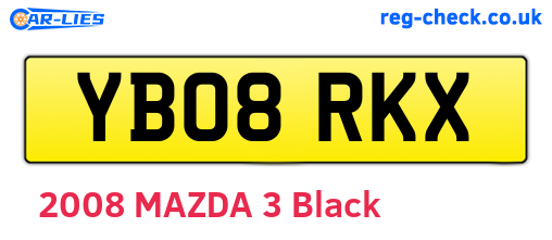 YB08RKX are the vehicle registration plates.