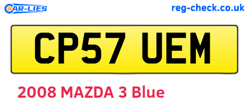 CP57UEM are the vehicle registration plates.