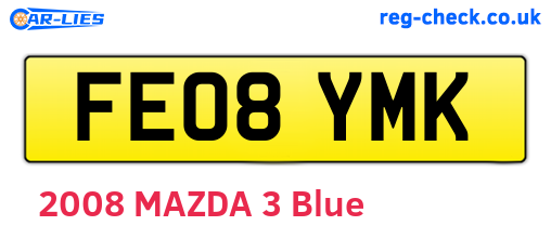FE08YMK are the vehicle registration plates.