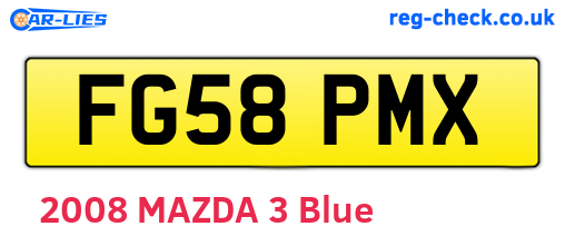 FG58PMX are the vehicle registration plates.