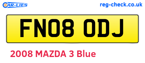 FN08ODJ are the vehicle registration plates.